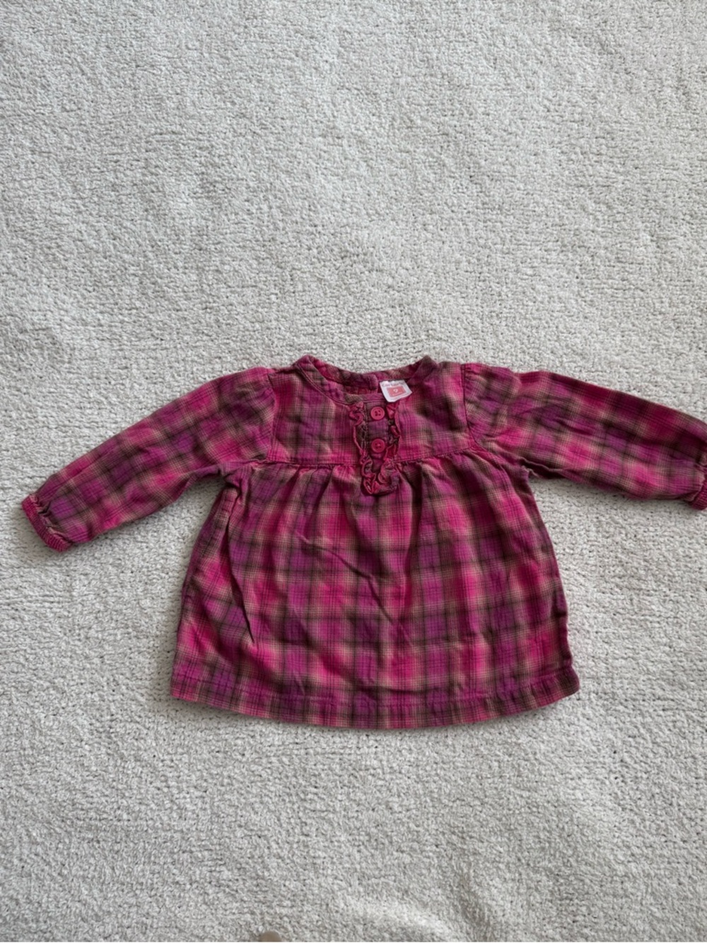 Carter's Pink Plaid Long-Sleeve Tunic Top